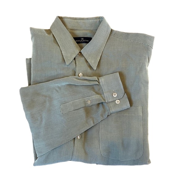 Mens Bugatchi VOMO Button-Down Long Sleeve Shirt SZ L - Picture 1 of 5